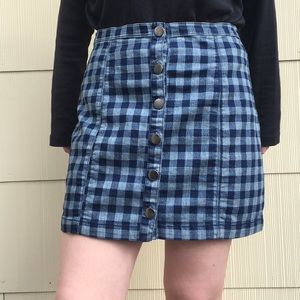 Urban Outfitters Plaid Button Down mini skirt.